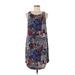 H&M Casual Dress - Shift: Blue Print Dresses - Women's Size 8