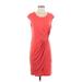 MICHAEL Michael Kors Casual Dress - Sheath Scoop Neck Short sleeves: Red Print Dresses - Women's Size 4