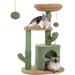 32 Inch Cactus Cat Tower, Cat Cave Condo, Indoor Cat Tree, Multi-Level Modern Cat Climbing Play Tower