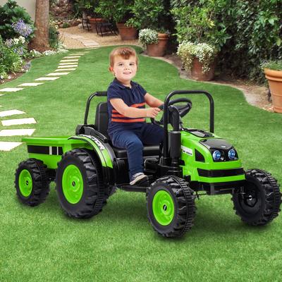 12V Electric Ride-On Tractor for Kids with Trailer, Remote Control