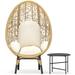 Patio PE Wicker Egg Chair and Side Table