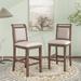 Wood Counter Height Drop Leaf Dining Table Set with 2 Upholstered Dining Chairs (Set of 3)