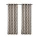 Cotton Blend Curtain Panel Pair, Scroll Geometric Print Grommet Curtain Panel Machine Washable - 63/84/95/108"