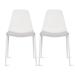 Set of 2 Plastic Dining Side Chairs Padded Cushion For Party Office Kitchen Rental Restaurant Metal Legs Indoor Outdoor Patio