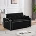 Pull Out Sleep Sofa Bed Velvet Convertible Couch w/ USB Port & Pocket