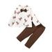 3 Months Infant Baby Boys Clothes Baby Boys Outfits 3-6 Months Baby Boys Long Sleeve Lapel Top Pants 2PCS Set White