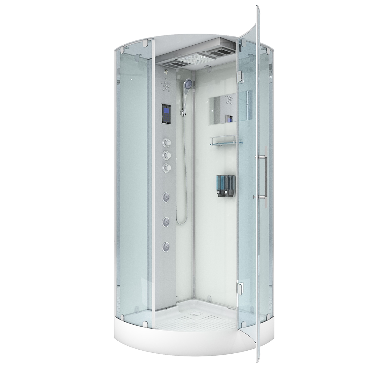 AcquaVapore D37-10L1-ALL Dusche Duschtempel Komplett Duschkabine -Th. 90x90 OHNE 2K Scheiben Versiegelung Image