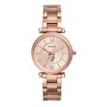 Women's Fossil Rose Gold Fordham Rams Carlie Stainless Steel Watch