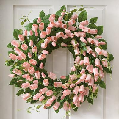Blooming Tulip Wreaths - Soft Pink, 20