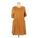 Old Navy Casual Dress - Mini Crew Neck Short sleeves: Brown Print Dresses - Women's Size X-Large