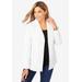 Plus Size Women's Leather Blazer by Jessica London in White (Size 30 W)