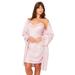 Plus Size Women's The Luxe Satin Short Peignoir Set by Amoureuse in Sunset Mauve Dot (Size M) Pajamas