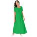 Plus Size Women's Stretch Cotton T-Shirt Maxi Dress by Jessica London in Vivid Green (Size 18)