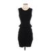 Theory Casual Dress Scoop Neck Sleeveless: Black Print Dresses - Women's Size 2