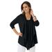 Plus Size Women's Flyaway Cardigan by Jessica London in Black (Size 3X)