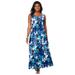 Plus Size Women's Flared Tank Dress by Jessica London in Blue Flower (Size 12)