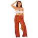 Plus Size Women's Dena Beach Pant Cover Up by Swimsuits For All in Spice Papaya Abstract (Size 14/16)