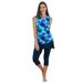 Plus Size Women's Chlorine Resistant Swim Tank Coverup with Side Ties by Swim 365 in Multi Underwater Tie Dye (Size 22/24) Swimsuit Cover Up