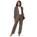 Plus Size Women's Double-Breasted Pantsuit by Jessica London in Chocolate Simple Grid (Size 18 W) Set