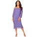 Plus Size Women's Off-The-Shoulder Lace Dress by Roaman's in Vintage Lavender (Size 24 W)