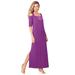 Plus Size Women's Ultrasmooth® Fabric Cold-Shoulder Maxi Dress by Roaman's in Purple Magenta (Size 22/24)