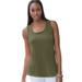 Plus Size Women's Scoop-Neck Sweater Tank by Jessica London in Dark Olive Green (Size S)