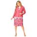 Plus Size Women's 2-Piece Stretch Crepe Single-Breasted Jacket Dress by Jessica London in Tea Rose Paisley Print (Size 16 W) Suit