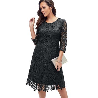 Plus Size Women's Lace Fit & Flare Dress by Jessica London in Black (Size 22 W)