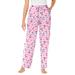 Plus Size Women's Knit Sleep Pant by Dreams & Co. in Pink Cherry (Size 5X) Pajama Bottoms