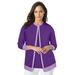 Plus Size Women's Fine Gauge Cardigan by Jessica London in Purple Orchid Lavender (Size 34/36) Sweater