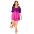 Plus Size Women's Renee Ombre Cover Up Dress by Swimsuits For All in Spice Fruit Punch (Size 30/32)