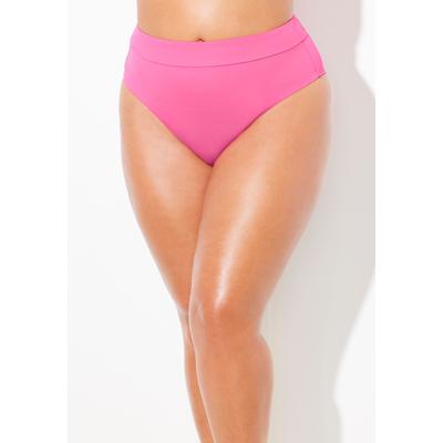 Plus Size Women's High Waist Cheeky Bikini Brief by Swimsuits For All in Flamingo (Size 14)