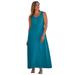 Plus Size Women's Stretch Cotton Tank Maxi Dress by Jessica London in Deep Teal (Size 18/20)