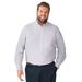 Men's Big & Tall KS Signature Wrinkle-Free Long-Sleeve Dress Shirt by KS Signature in White Navy Pindot (Size 17 35/6)