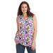 Plus Size Women's Perfect Printed Scoopneck Tank by Woman Within in White Multi Garden (Size 14/16) Top