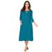 Plus Size Women's Twisted Keyhole A-line Dress by Jessica London in Deep Teal (Size 16 W)