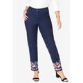 Plus Size Women's Classic Cotton Denim Straight-Leg Jean by Jessica London in Indigo Garden (Size 32) 100% Cotton