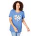 Plus Size Women's Graphic Tee by Woman Within in French Blue Heart (Size 38/40) Shirt