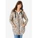Plus Size Women's Fleece Zip Hoodie Jacket by Roaman's in Heather Oatmeal Animal (Size 3X)