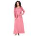 Plus Size Women's Beaded Lace Jacket Dress by Roaman's in Salmon Rose (Size 20 W)