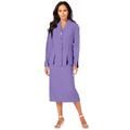 Plus Size Women's Two-Piece Skirt Suit with Shawl-Collar Jacket by Roaman's in Vintage Lavender (Size 30 W)