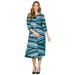 Plus Size Women's Strawbridge Fit & Flare Dress by Catherines in Multi Bias Stripe (Size 1X)