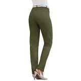 Plus Size Women's Invisible Stretch® Contour Straight-Leg Jean by Denim 24/7 in Dark Olive Green (Size 14 T)