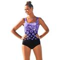 Plus Size Women's Chlorine Resistant Tank One Piece Swimsuit by Swimsuits For All in Bright Purple (Size 8)