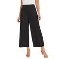Plus Size Women's Stretch Knit Wide Leg Crop Pant by The London Collection in Black (Size 14/16) Pants