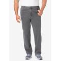 Men's Big & Tall Liberty Blues™ Relaxed-Fit Side Elastic 5-Pocket Jeans by Liberty Blues in Grey Wash (Size 42 40)