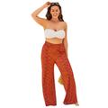 Plus Size Women's Dena Beach Pant Cover Up by Swimsuits For All in Spice Papaya Abstract (Size 18/20)