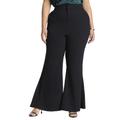 Plus Size Women's Flare Leg Trouser by ELOQUII in Black Onyx (Size 14)