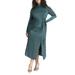 Plus Size Women's Funnel Neck Midi Dress by ELOQUII in Rainforest Green (Size 28)