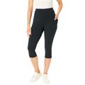 Plus Size Women's Pocket Capri Legging by Woman Within in Heather Charcoal (Size M)